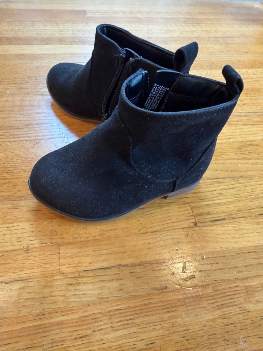 Kids Black Ankle Boots - Classic Zip Closure